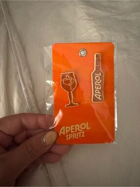 Aperol Spritz Orange Bottle & Glass Enamel Pin Set